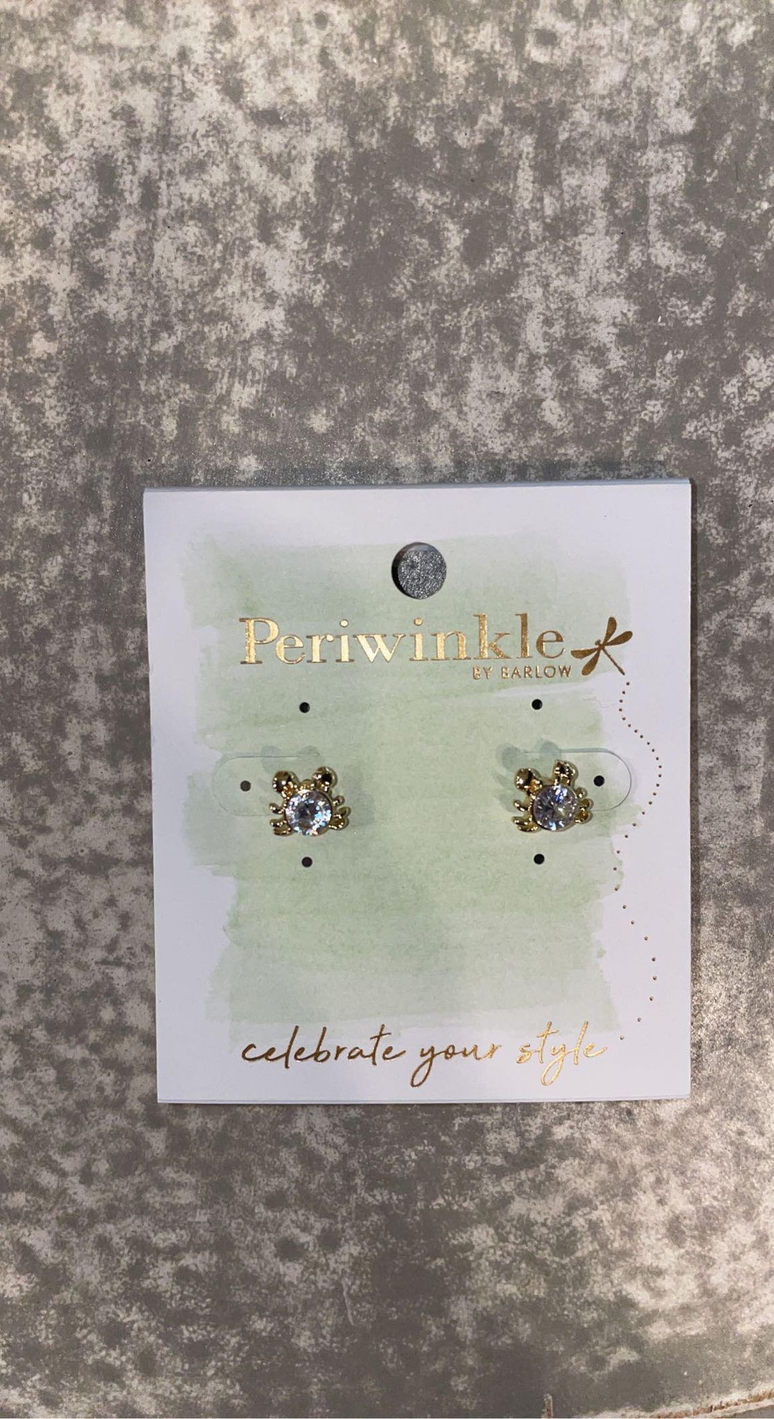 Periwinkle By Barlow - Gold Crystal Crab Earrings