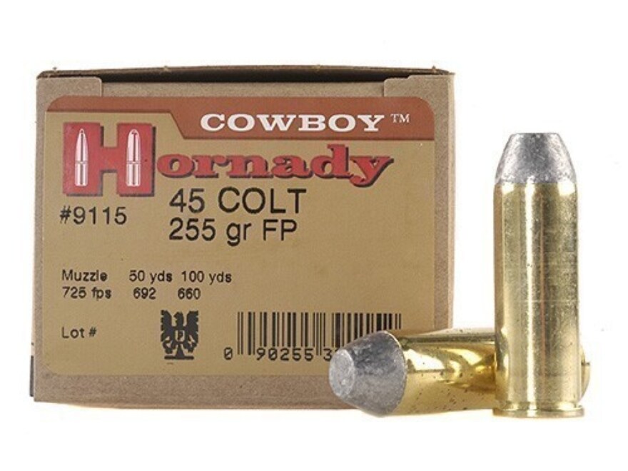 45 Long Colt Hornady Cowboy Munición LFN de 255 granos 20 rondas 