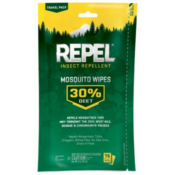New Repel Insect Repellent Mosquito Wipes  15-Count