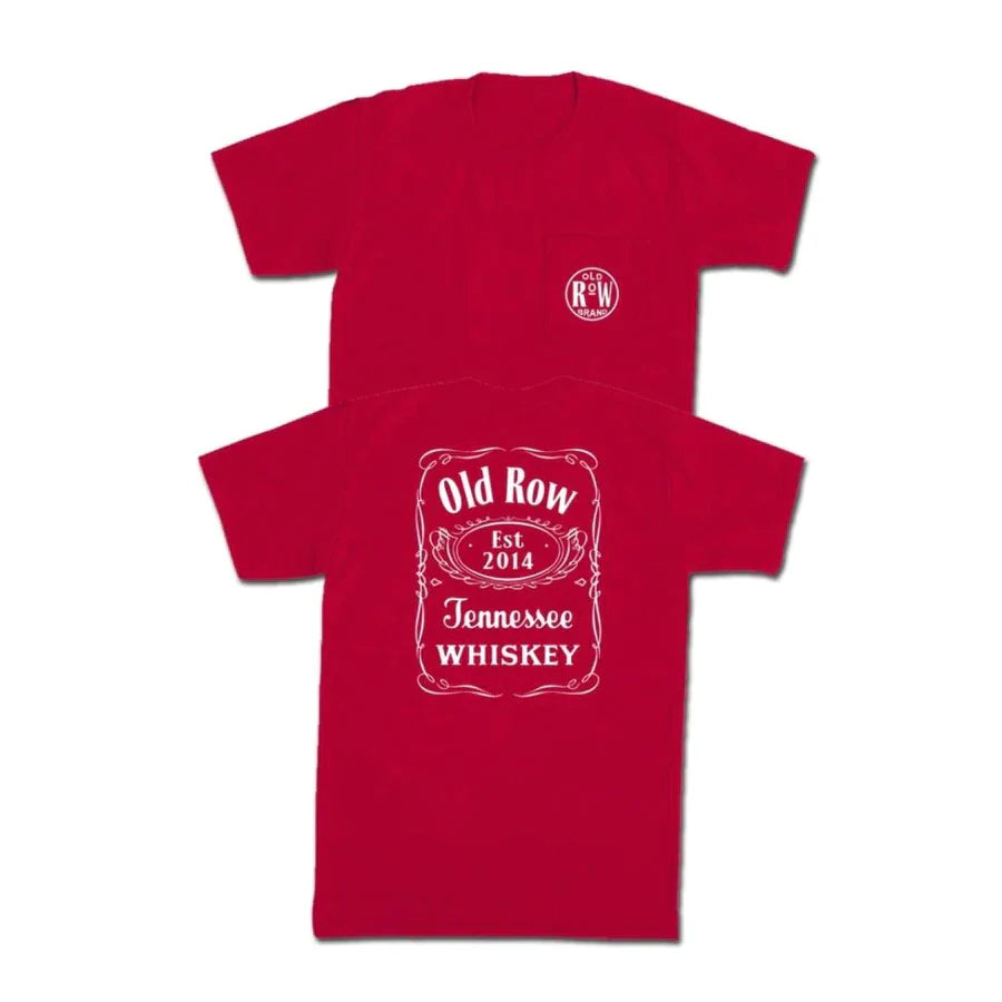 Camiseta con bolsillo para whisky Old Row Tennessee - Rojo 