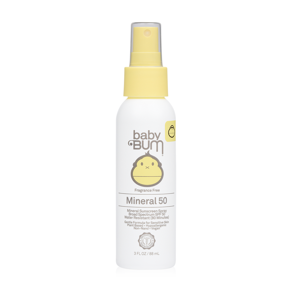 Spray protector solar mineral Sun Bum SPF 50, sin fragancia