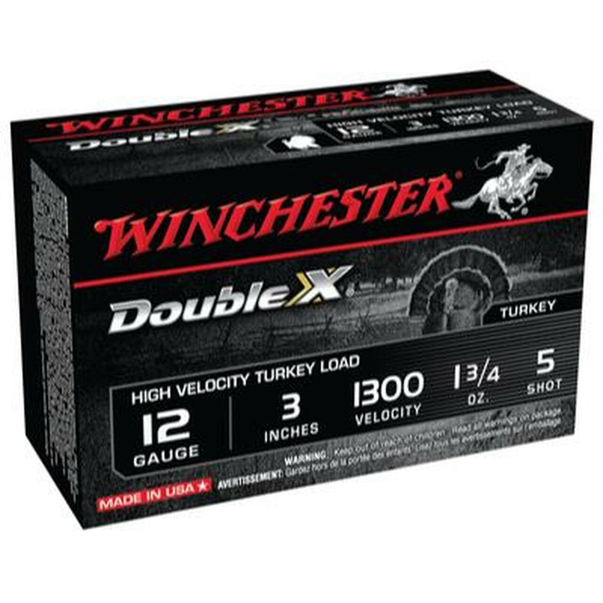 Winchester Double X Cargas de pavo de alta velocidad Calibre 12 3 pulgadas 5 tiros