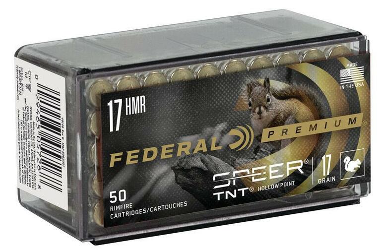 Federal Varmint & Predator 17 HMR - 17 Grain Speer TNT Hollow Point - 50 Rounds
