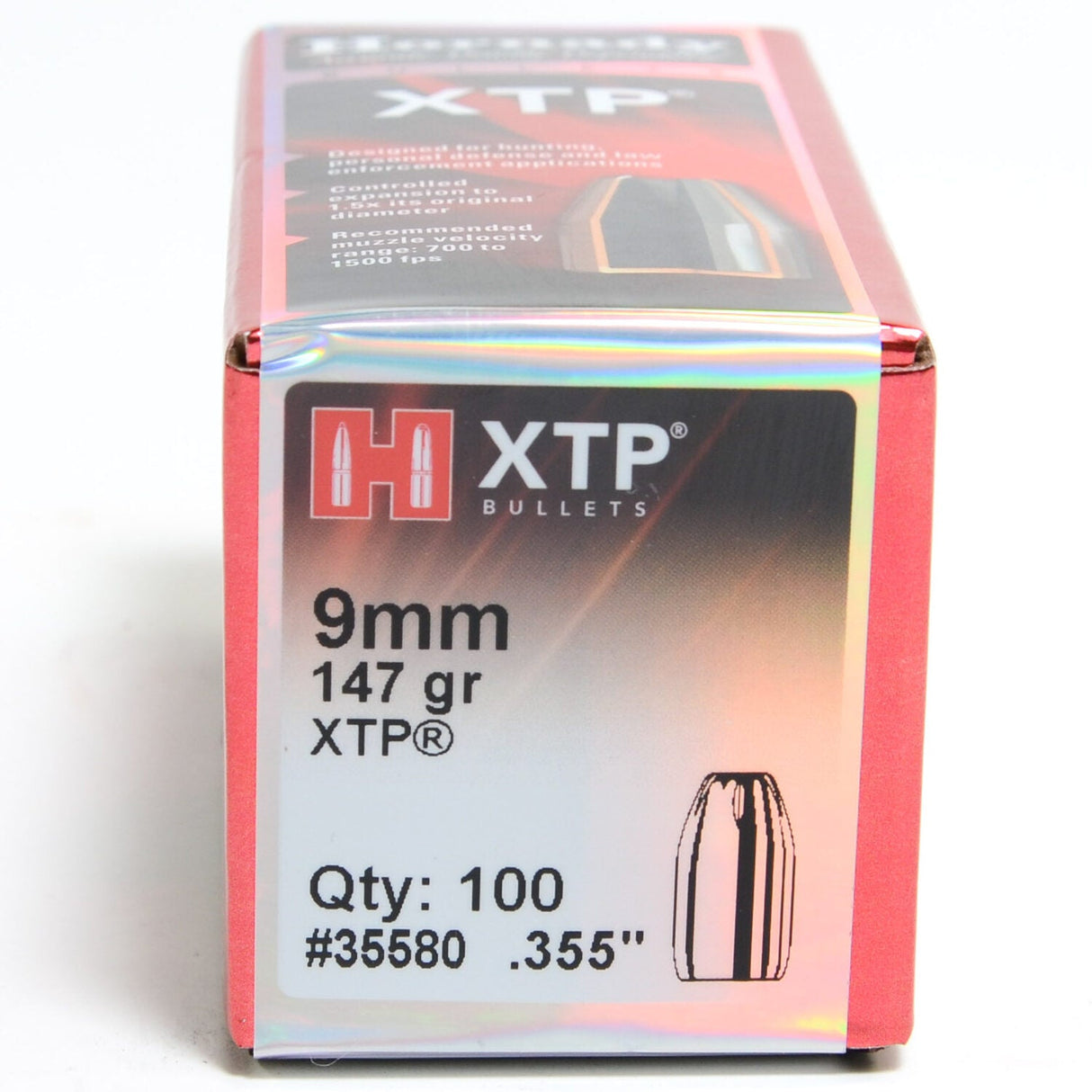 Hornady .355 / 9 mm 147 Punta hueca de grano/XTP (rendimiento terminal extremo) (100 qt.)