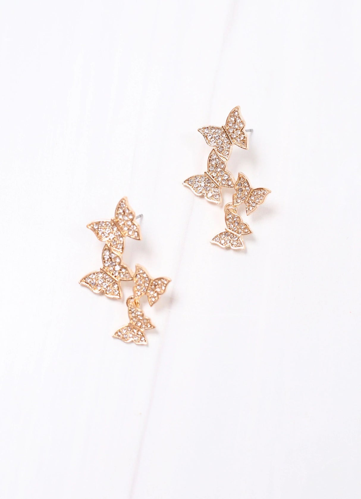 Chaparral Gold CZ Butterfly Earring