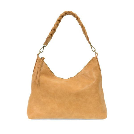 Joy Susan Selene Slouchy Hobo Bad with Braided Handle - Camel