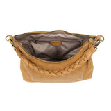 Joy Susan Selene Slouchy Hobo Bad with Braided Handle - Camel