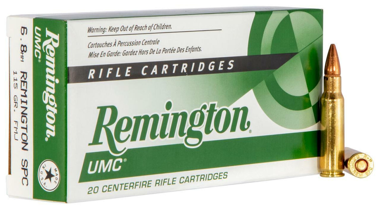 Remington UMC 6.8 Rem SPC 115 Grano FMJ 20 Rondas