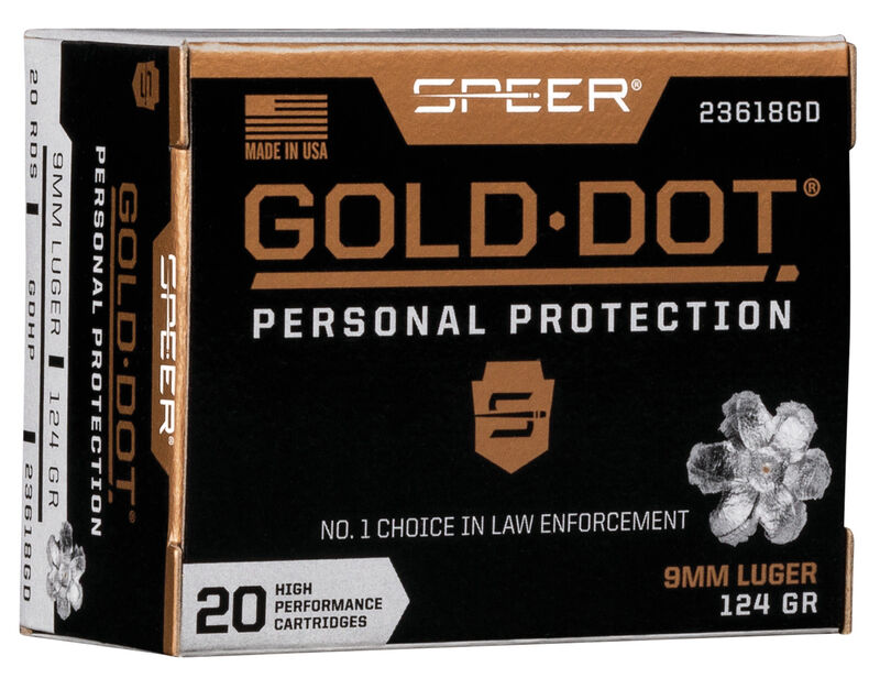 Speer Gold Dot Handgun 9mm Luger Ammo 124 Grain