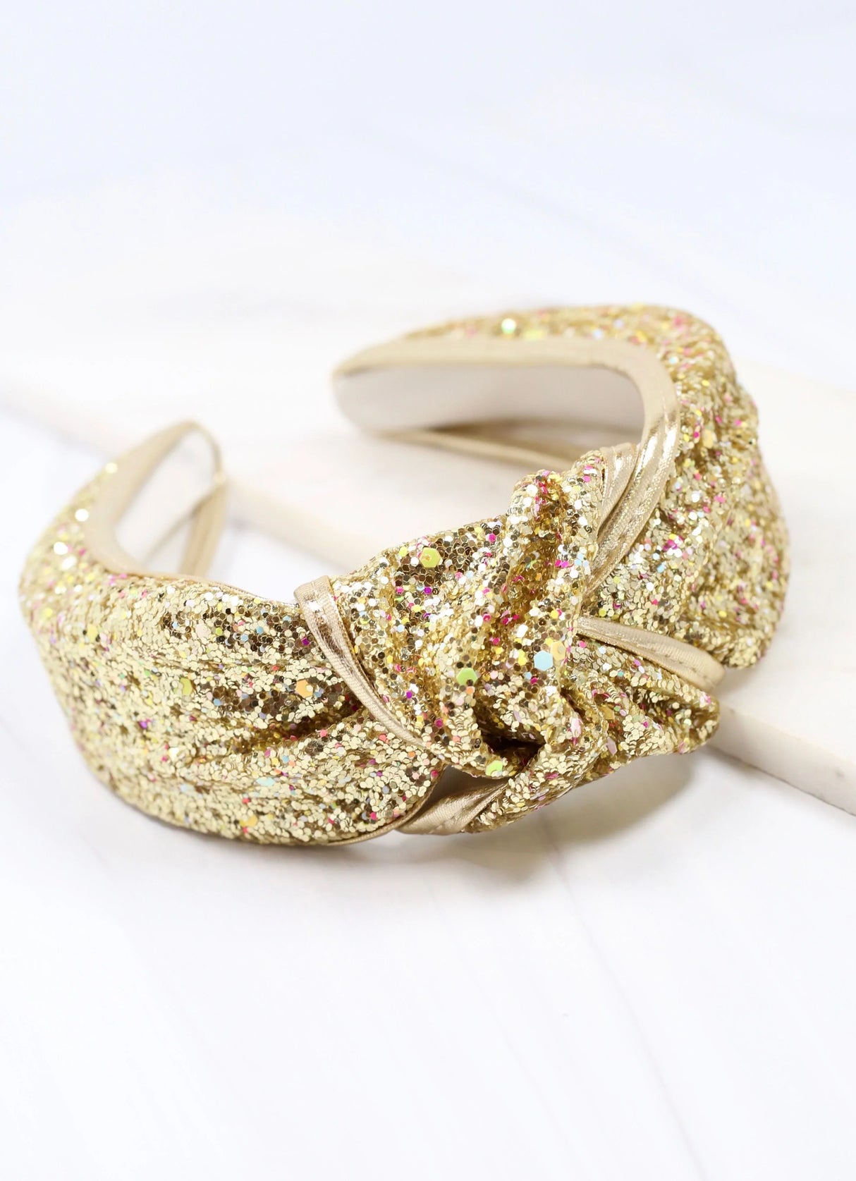 Caroline Hill Gina Gold Glitter Headband