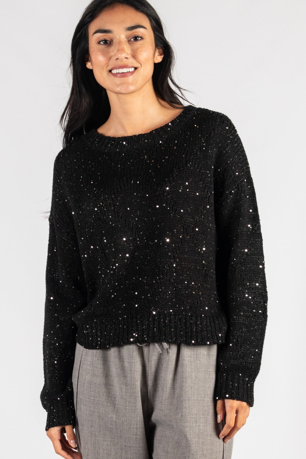 Before You Long Sleeve Glitter Knit Sweater