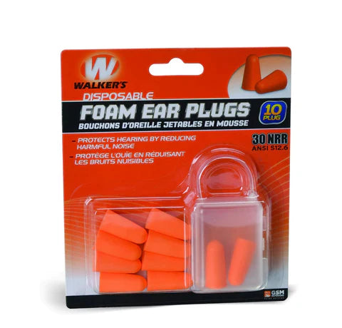Walker's 10 Count (5 pair)  Foam Ear Plugs