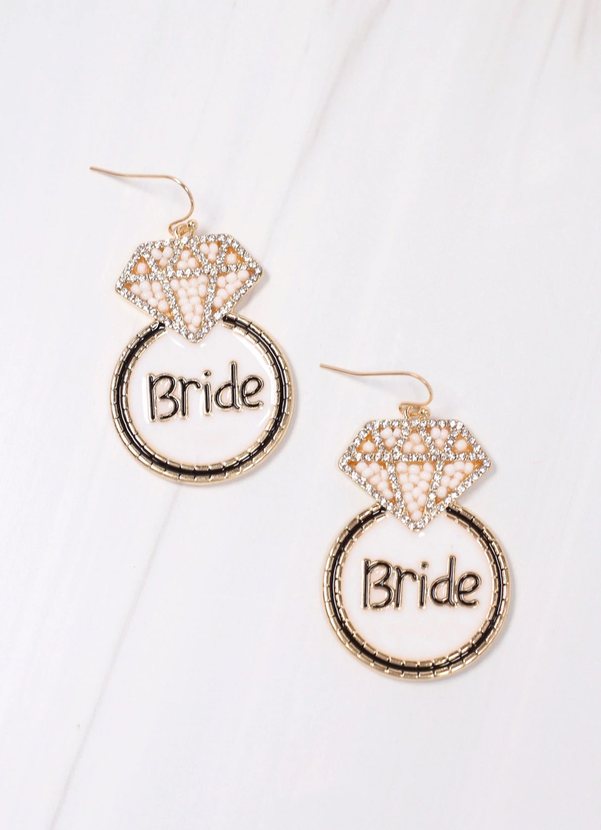Caroline Hill Bride's White Ring Earring
