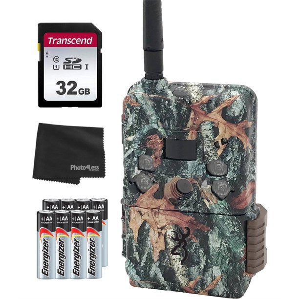 Cámara Browning Defender Wireless Pro Scout Cell de 16 MP - Verizon + tarjeta SD de 32 GB, 8 baterías y paño de limpieza de lentes