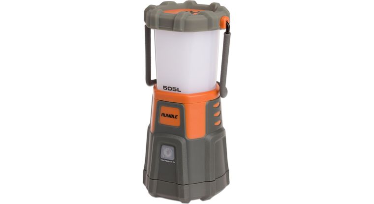 Browning Rumble Linterna LED recargable de doble combustible Cuerpo de policarbonato gris con alta visibilidad naranja 550 lúmenes máximos