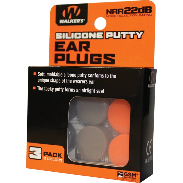 Walkers Silicone Putty Earplugs 32 dB Orange/FDE