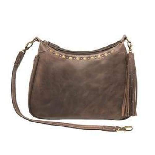 GTM Original RFID Lined Distressed Leather Hobo Concealed Carry Purse