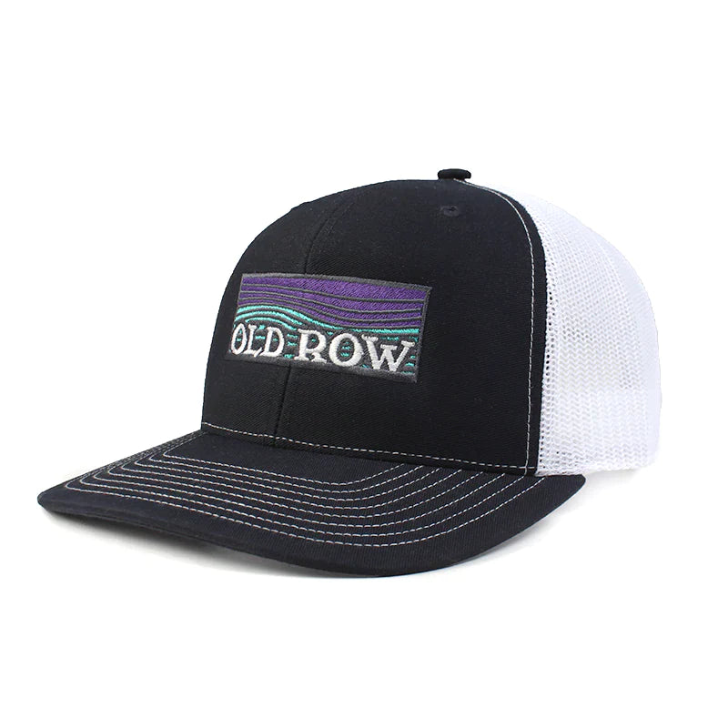 Old Row Waves Mesh Back Hat - Navy/white