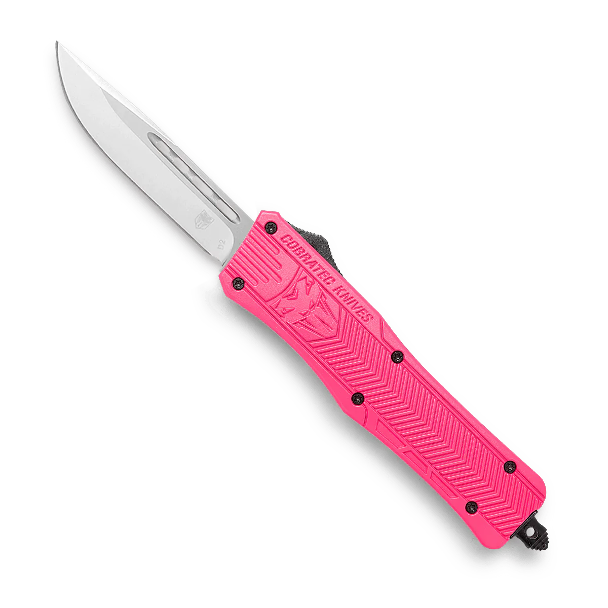 CobraTec Medium Pink Drop Serrated Knife