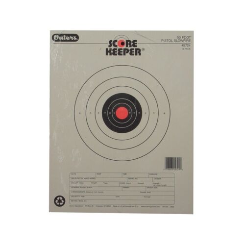 Champion Orange Bullseye Scorekeeper Target 50 Ft Pistol Slow Fire 12 Pack